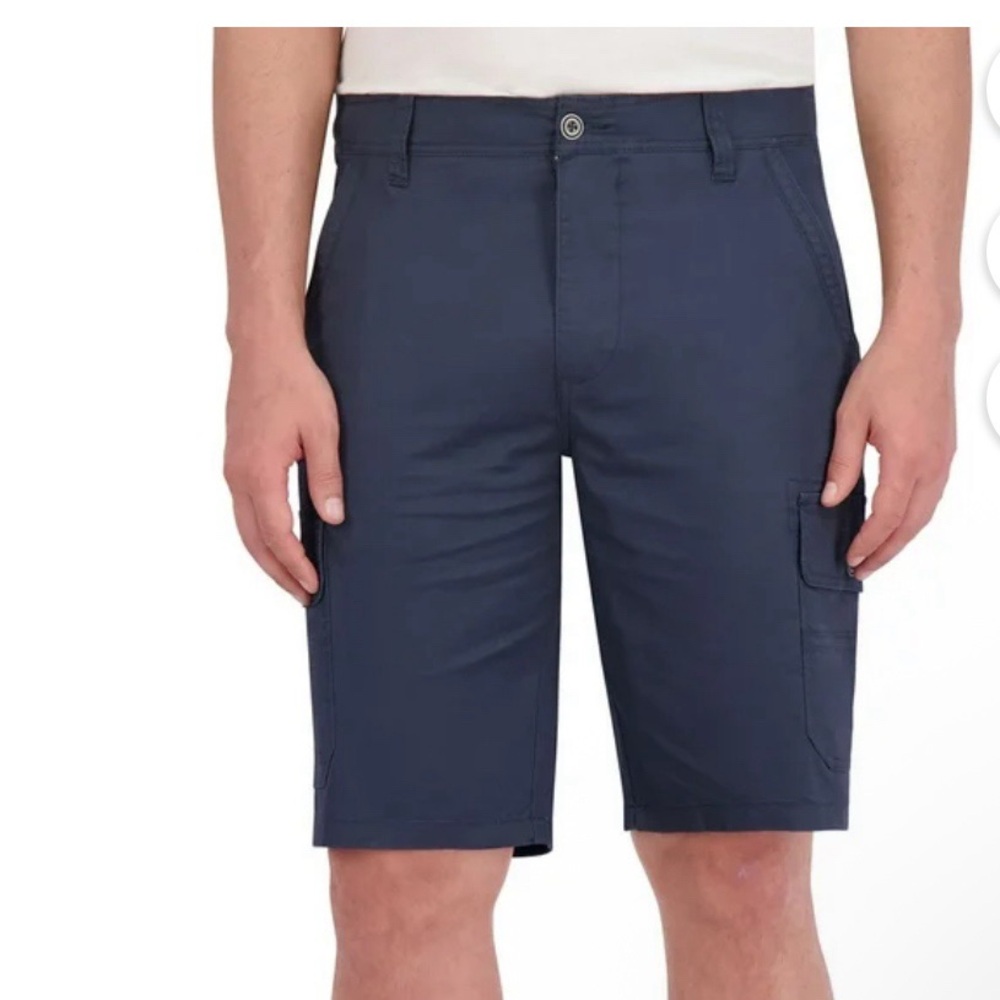 Iron Co‎ Stretch Cargo Shorts Regular Fit Cotton Blend Blue Smoke Size 40
